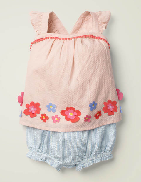 Flutter Appliqué Play Set - Provence Blue Ticking Floral Flutter Appliqué Play Set - Provence Blue Ticking Floral