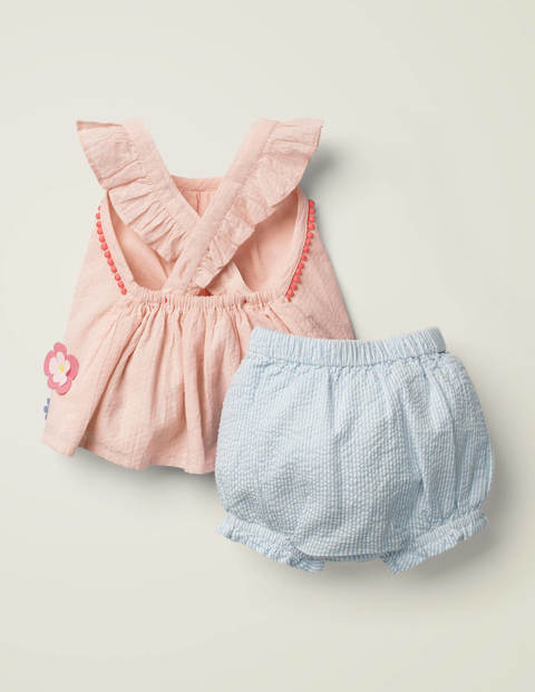 Flutter Appliqué Play Set - Provence Blue Ticking Floral Flutter Appliqué Play Set - Provence Blue Ticking Floral
