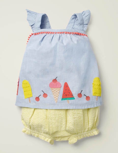 Flutter Appliqué Play Set - Daffodil Ticking Ice Cream Flutter Appliqué Play Set - Daffodil Ticking Ice Cream