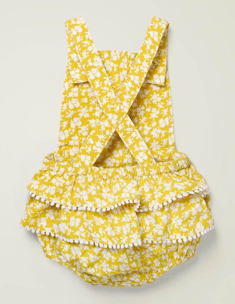 Barboteuse imprimée à volants - Motif floral vintage jaune jonquille Barboteuse imprimée à volants - Motif floral vintage jaune jonquille