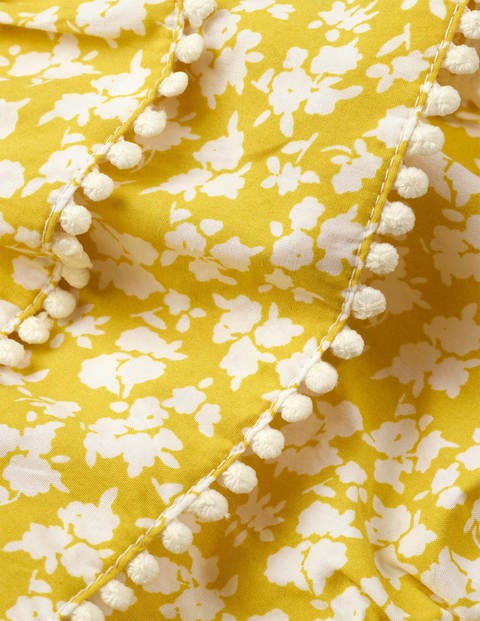 Barboteuse imprimée à volants - Motif floral vintage jaune jonquille Barboteuse imprimée à volants - Motif floral vintage jaune jonquille