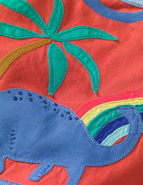 Ensemble avec short à appliqué vacances - Dino coquelicot d'été Ensemble avec short à appliqué vacances - Dino coquelicot d'été