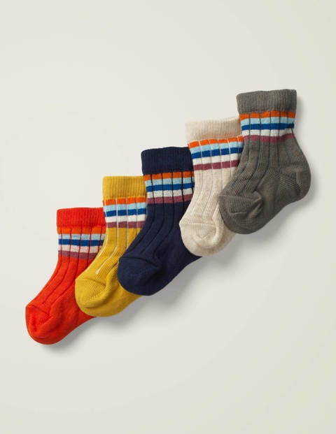 5 Pack Ribbed Socks - Multi 5 Pack Ribbed Socks - Multi