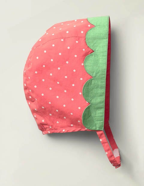 Woven Bonnet - Peach Melba Pin Spot Woven Bonnet - Peach Melba Pin Spot