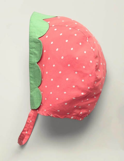 Woven Bonnet - Peach Melba Pin Spot Woven Bonnet - Peach Melba Pin Spot