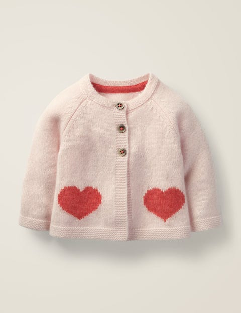 Cashmere Cardigan - Provence Dusty Pink Hearts Cashmere Cardigan - Provence Dusty Pink Hearts