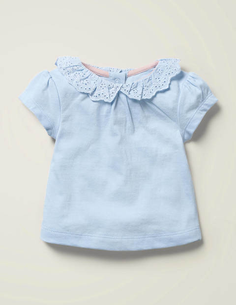 Broderie Collar T-Shirt - Provence Blue Broderie Collar T-Shirt - Provence Blue