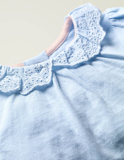 Broderie Collar T-Shirt - Provence Blue Broderie Collar T-Shirt - Provence Blue