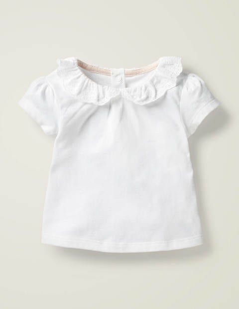 Broderie Collar T-Shirt - White Broderie Broderie Collar T-Shirt - White Broderie