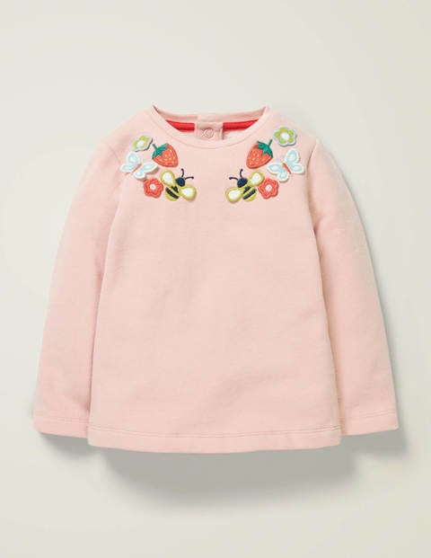 Embroidered Cosy Sweatshirt - Boto Pink Marl Embroidered Cosy Sweatshirt - Boto Pink Marl