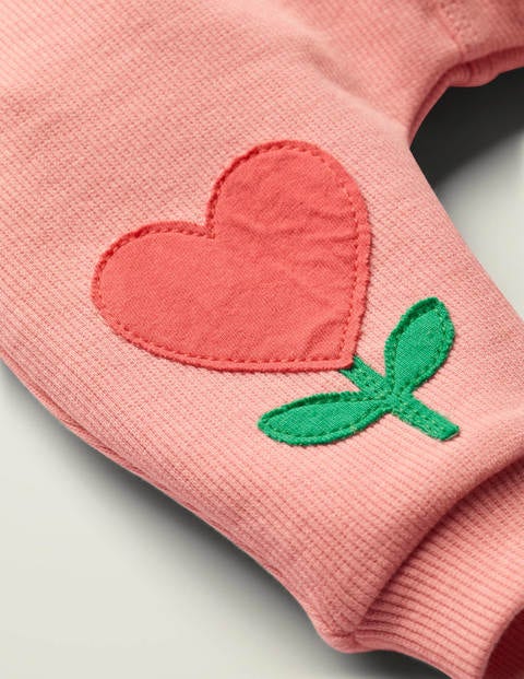 Ribbed Patch Bottoms - Boto Pink Heart Flower Ribbed Patch Bottoms - Boto Pink Heart Flower