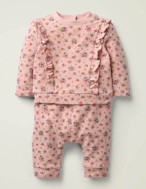 Printed Cosy Jersey Play Set - Pink Marl Vintage Rose Printed Cosy Jersey Play Set - Pink Marl Vintage Rose