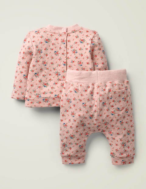 Printed Cosy Jersey Play Set - Pink Marl Vintage Rose Printed Cosy Jersey Play Set - Pink Marl Vintage Rose