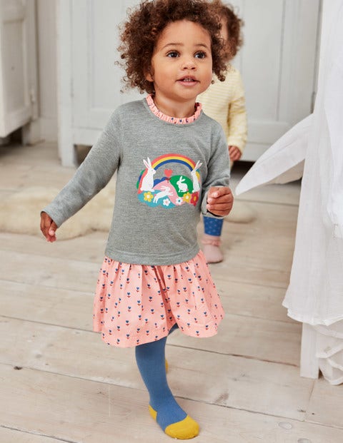Sweatshirt Dress - Boto Pink Heart Flower Sweatshirt Dress - Boto Pink Heart Flower