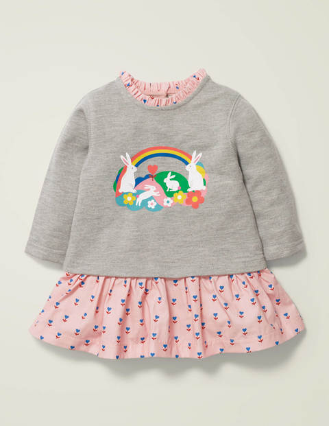 Sweatshirt Dress - Boto Pink Heart Flower