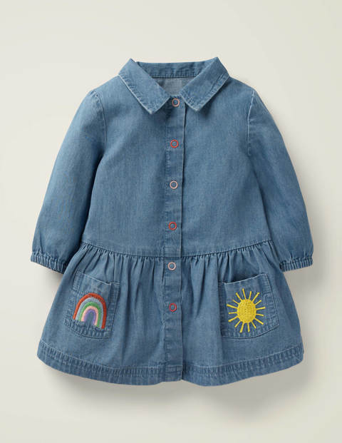 Woven Shirt Dress - Chambray Blue Woven Shirt Dress - Chambray Blue