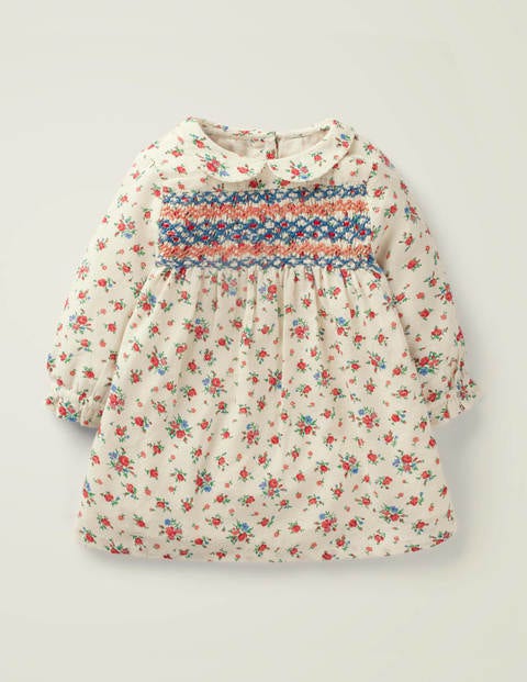 Nostalgic Smocked Dress - Ivory Vintage Rose Nostalgic Smocked Dress - Ivory Vintage Rose