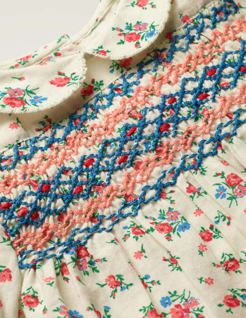 Nostalgic Smocked Dress - Ivory Vintage Rose Nostalgic Smocked Dress - Ivory Vintage Rose