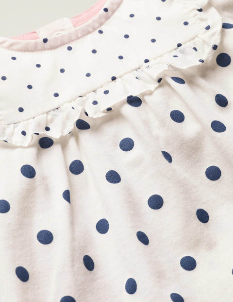 Jersey Ruffle Top - Ivory/ College Navy Spot Jersey Ruffle Top - Ivory/ College Navy Spot