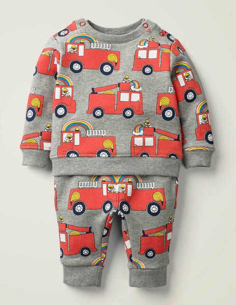 Cosy Jersey Play Set - Grey Marl Fire Engine Cosy Jersey Play Set - Grey Marl Fire Engine