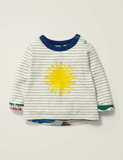 Wendbares T-Shirt - Bunt, Bauernhof/Sonnenschein Wendbares T-Shirt - Bunt, Bauernhof/Sonnenschein