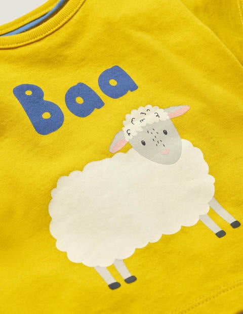 Animal Logo T-Shirt - Daffodil Yellow Sheep Animal Logo T-Shirt - Daffodil Yellow Sheep
