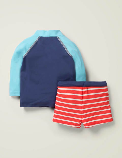 Sunsafe Rash Guard Set - Deep Sea Blue Rainbow Sunsafe Rash Guard Set - Deep Sea Blue Rainbow