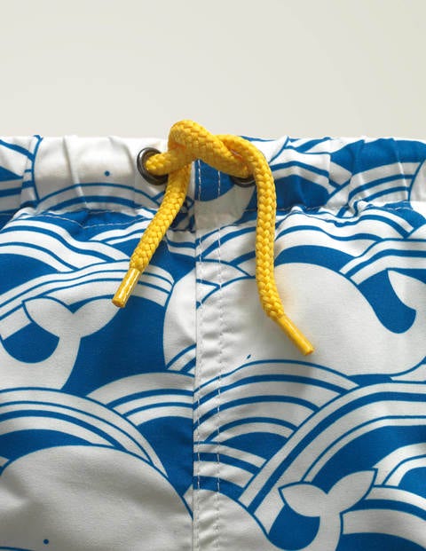 Bedruckte Badeshorts - Blau, Wale/Wellen Bedruckte Badeshorts - Blau, Wale/Wellen