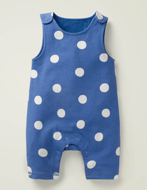 Unisex Jersey Dungarees - Sky Blue/Ivory Spot Unisex Jersey Dungarees - Sky Blue/Ivory Spot
