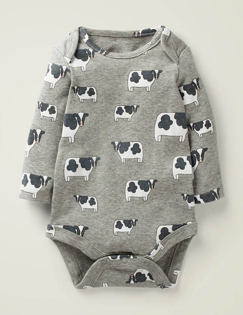 Body Mit Tiermotiv - Grau Meliert, Kühe Body Mit Tiermotiv - Grau Meliert, Kühe