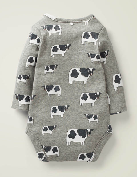 Body Mit Tiermotiv - Grau Meliert, Kühe Body Mit Tiermotiv - Grau Meliert, Kühe