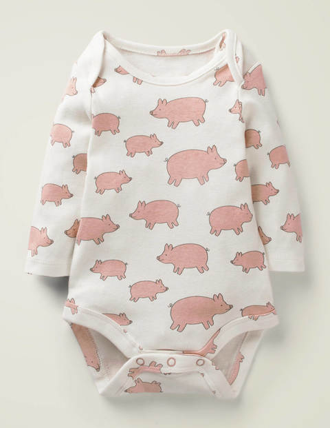 Body Mit Tiermotiv - Kreiderosa, Schweine Body Mit Tiermotiv - Kreiderosa, Schweine