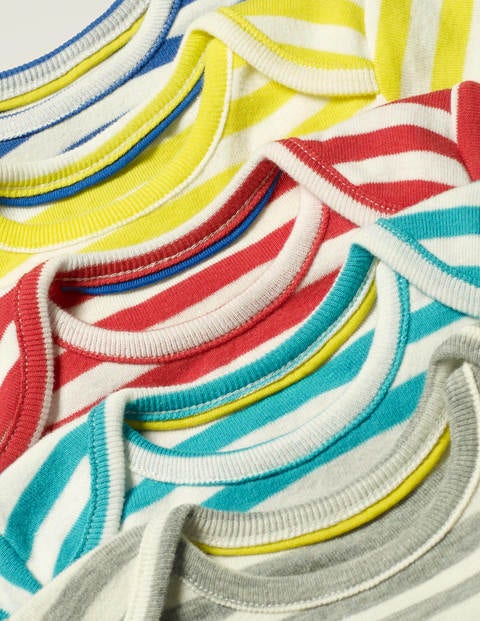 Unisex-Bodys Im 5Er-Pack - Naturweiß/Bunt, Gestreift Unisex-Bodys Im 5Er-Pack - Naturweiß/Bunt, Gestreift