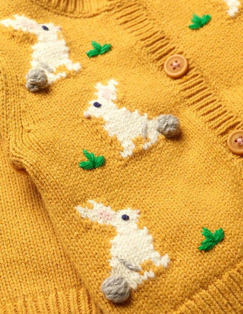 Lustiger Cardigan - Narzissengelb, Häschen Lustiger Cardigan - Narzissengelb, Häschen