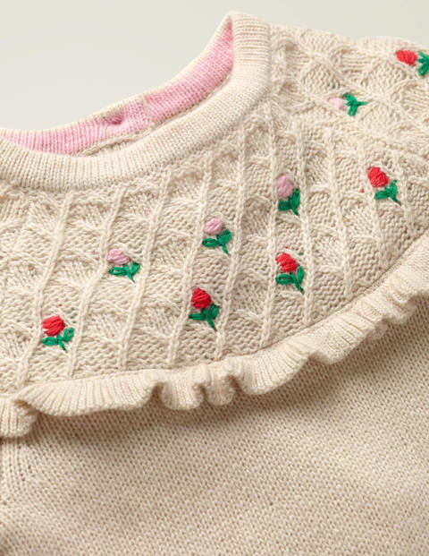 Cosy Ruffle Knitted Dress - Ecru Marl Cosy Ruffle Knitted Dress - Ecru Marl