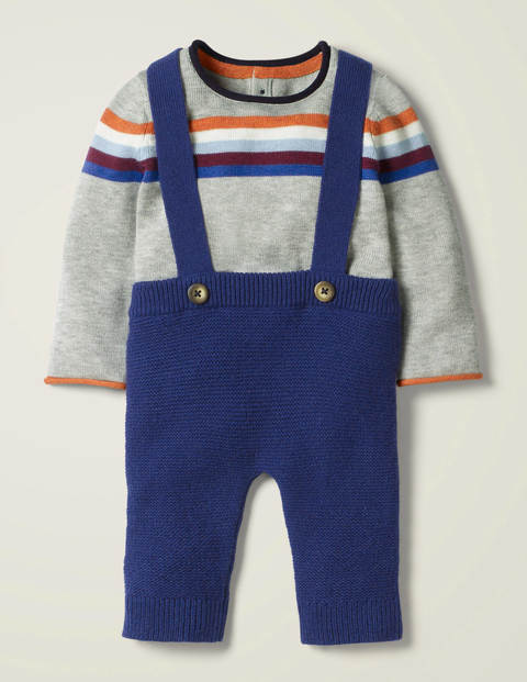 Nostalgic Knitted Play Set - Grey Marl/College Navy Nostalgic Knitted Play Set - Grey Marl/College Navy