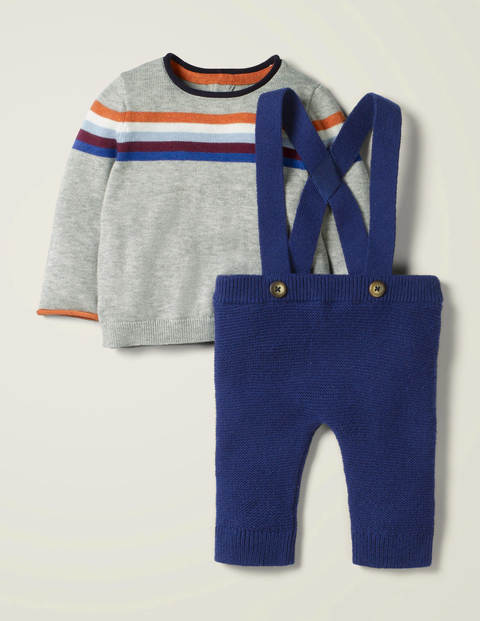 Nostalgic Knitted Play Set - Grey Marl/College Navy Nostalgic Knitted Play Set - Grey Marl/College Navy