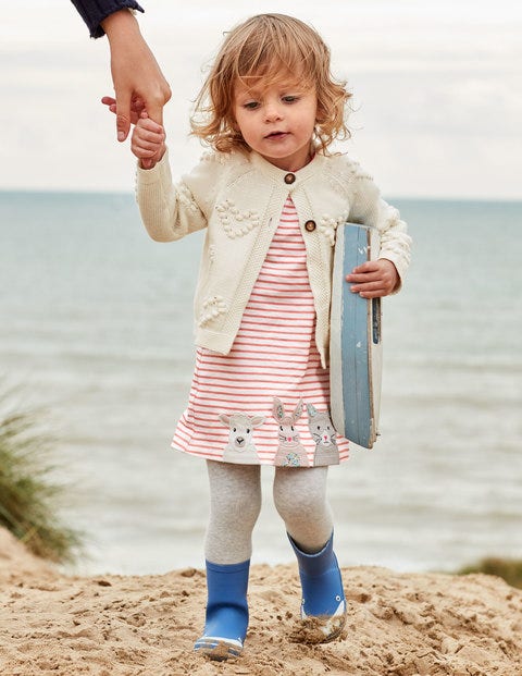 Textured Heart Cardigan - Ecru Marl Textured Heart Cardigan - Ecru Marl
