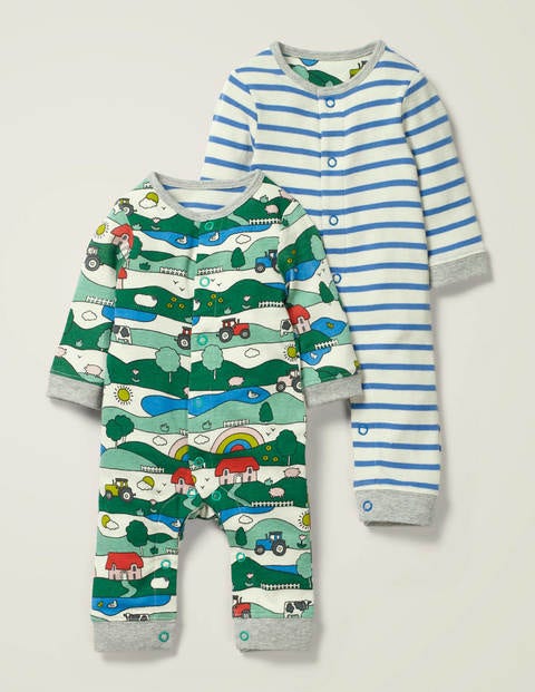Twin Pack Rompers - Multi Farm