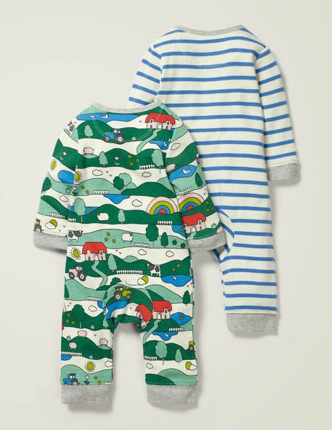 Twin Pack Rompers - Multi Farm Twin Pack Rompers - Multi Farm