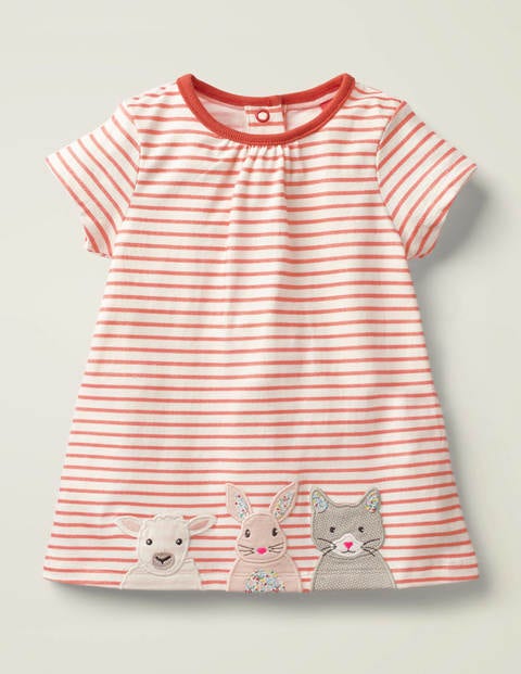 Big Appliqué Jersey Dress - Peach Melba Big Appliqué Jersey Dress - Peach Melba