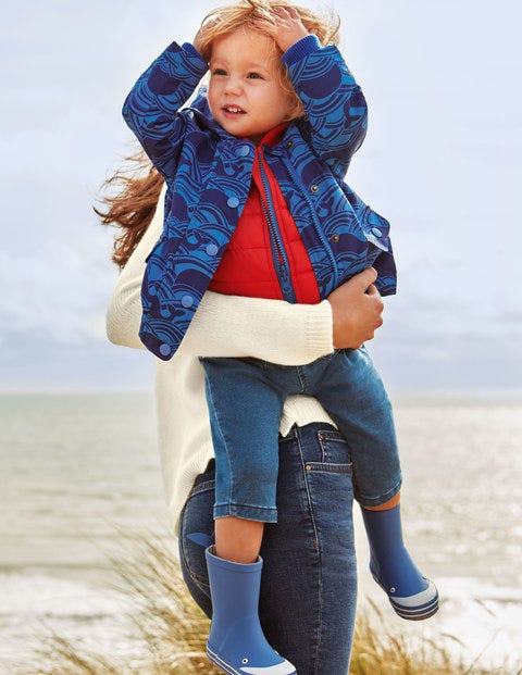 Rib-Waist Pull-On Trousers - Mid Denim Rib-Waist Pull-On Trousers - Mid Denim
