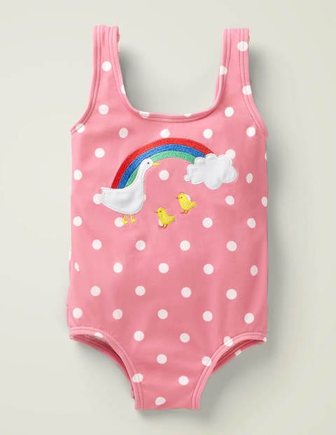 Ruffle Appliqué Swimsuit - Boto Pink Ducks Ruffle Appliqué Swimsuit - Boto Pink Ducks