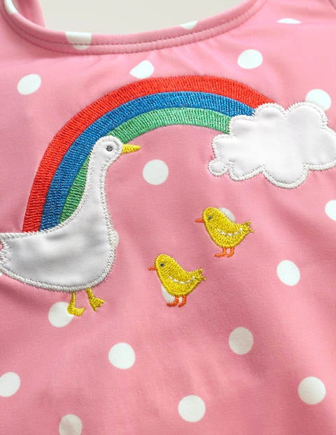 Ruffle Appliqué Swimsuit - Boto Pink Ducks Ruffle Appliqué Swimsuit - Boto Pink Ducks