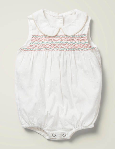 Nostalgic Smocked Romper - Ivory Nostalgic Smocked Romper - Ivory