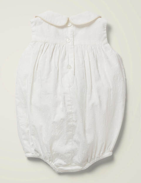 Nostalgic Smocked Romper - Ivory Nostalgic Smocked Romper - Ivory