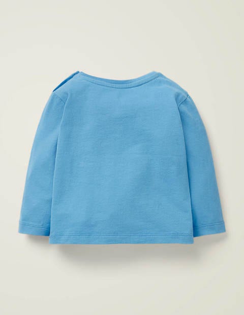 T-Shirt mit Tierapplikation - Surfbrett-Blau T-Shirt mit Tierapplikation - Surfbrett-Blau