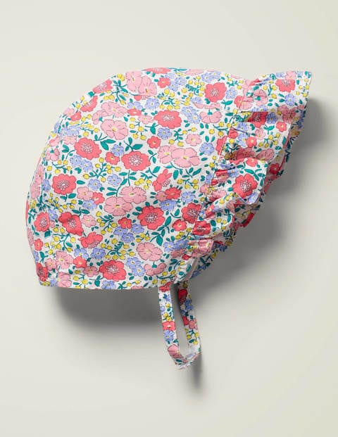 Woven Bonnet - Pink Flowerbed Woven Bonnet - Pink Flowerbed