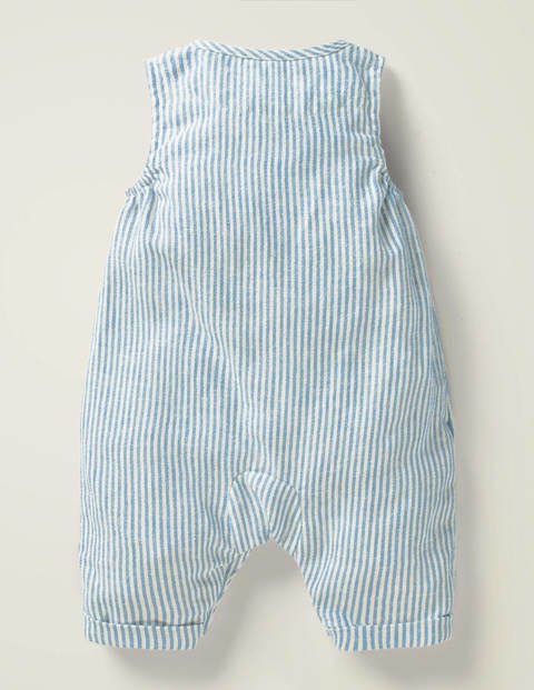 Stripy Woven Romper - Lake Blue Ticking Stripy Woven Romper - Lake Blue Ticking