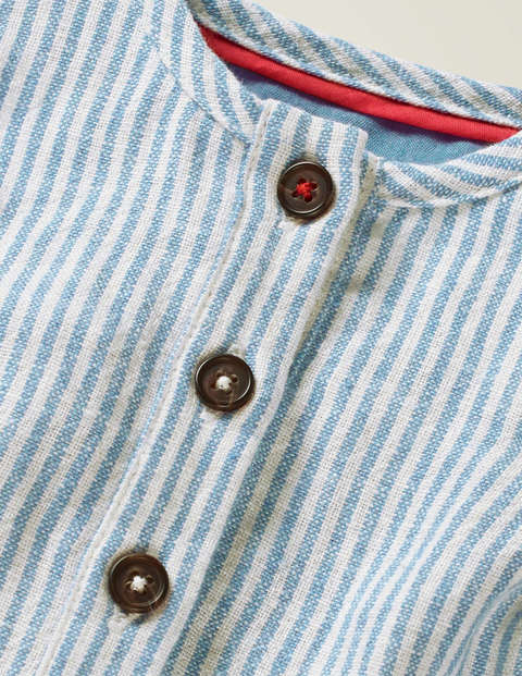 Stripy Woven Romper - Lake Blue Ticking Stripy Woven Romper - Lake Blue Ticking